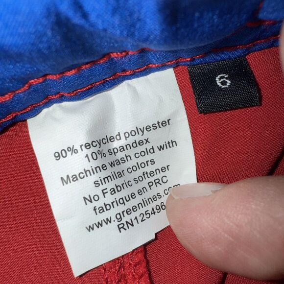 New Boys Size 6 Patriotic Greenline Unlined Recycled Material Swim Trunks/Board - Picture 7 of 9